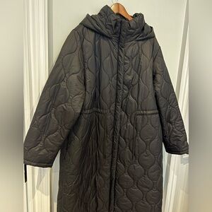 Women's Quilted Hooded Coat - Black NO SIZE (FITS 2X-3X)
